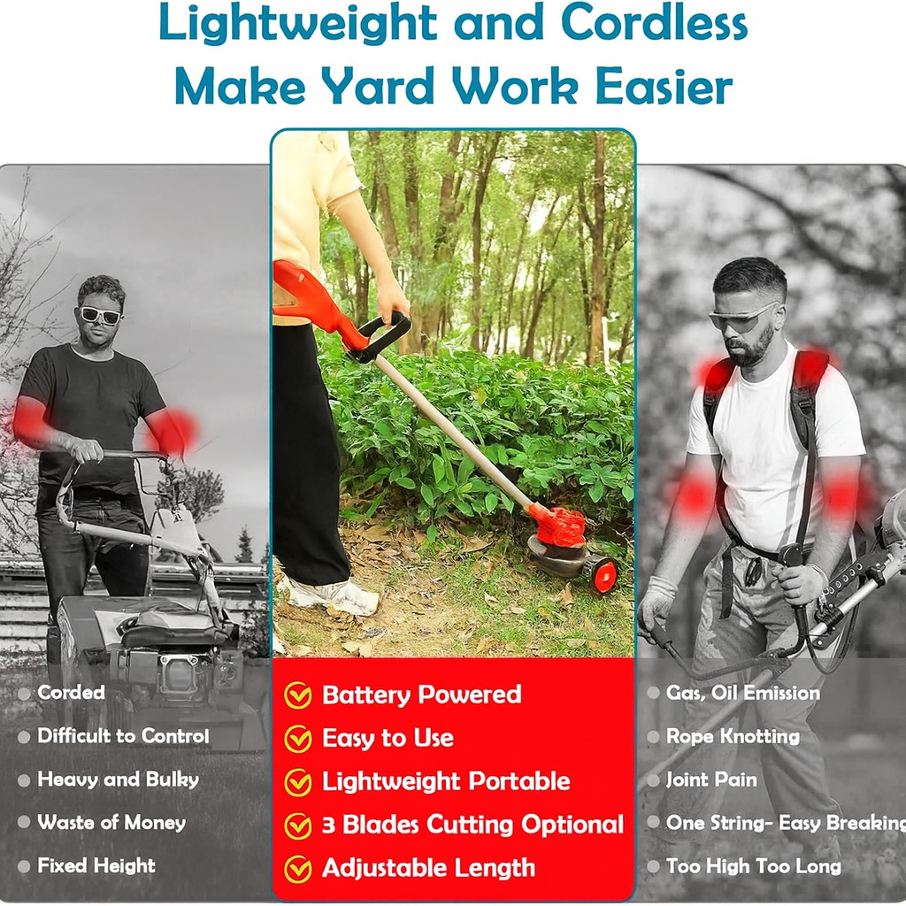 4000W 3 in 1 Cordless Weed Eater Pro