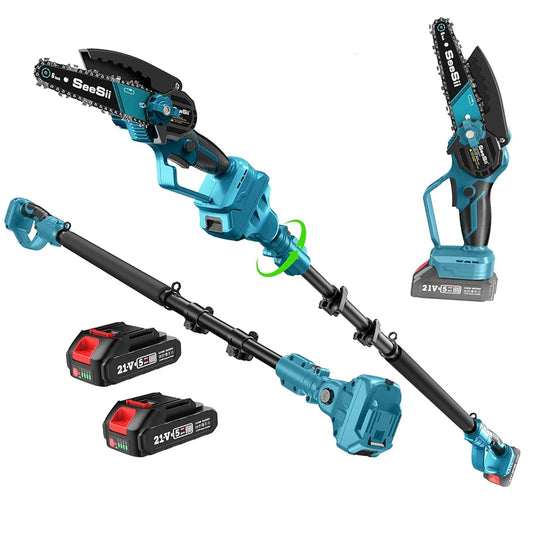 2 in 1 Cordless 8 inch Chainsaw with Pole Saw