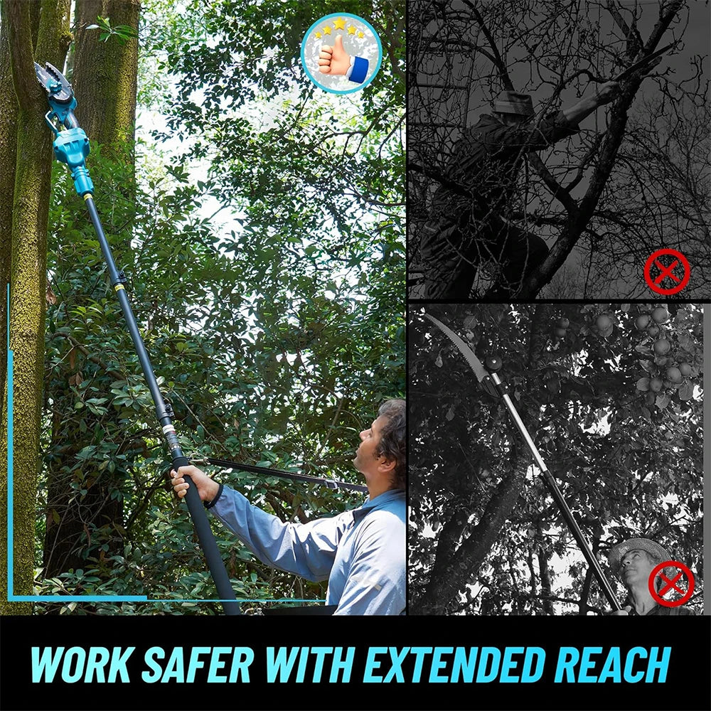 2 in 1 Cordless 8 inch Chainsaw with Pole Saw