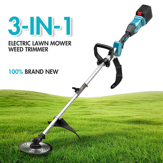 3-in-1 1380W Electric Lawn Mower and Weed Trimmer