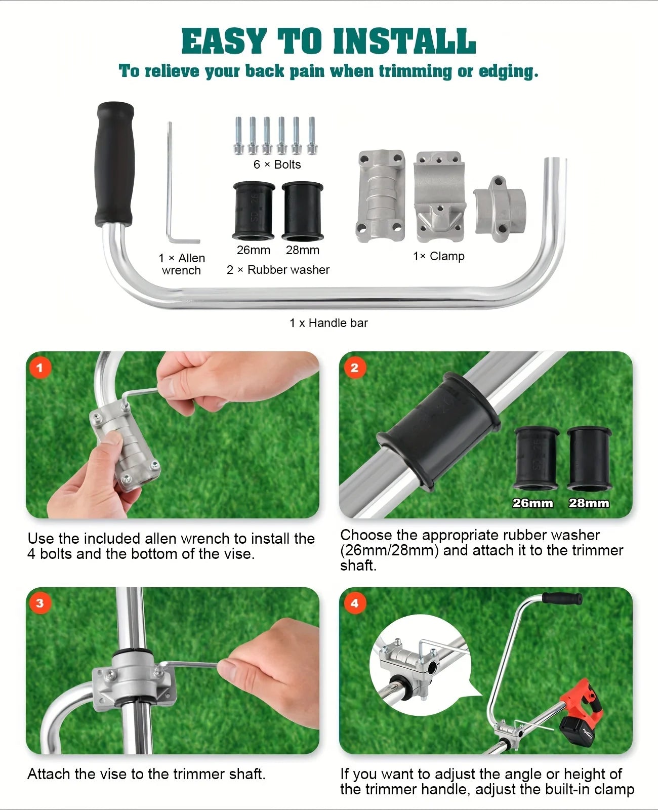 Ergonomic Trimmer Handle – Fits Weed Whackers