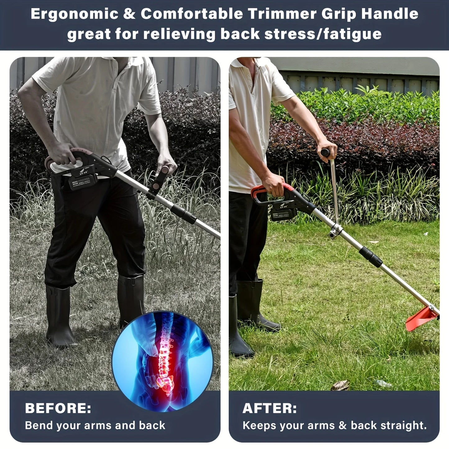 Ergonomic Trimmer Handle – Fits Weed Whackers