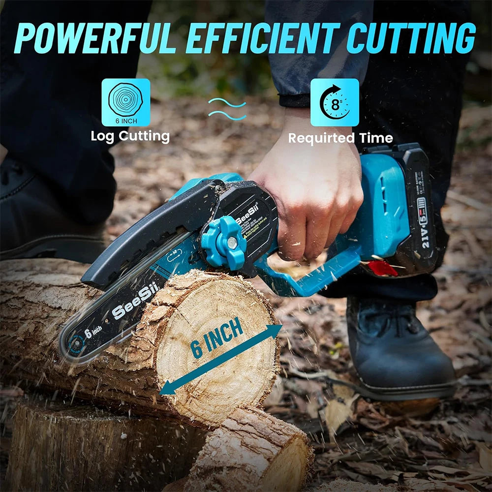 2 in 1 Cordless 8 inch Chainsaw with Pole Saw